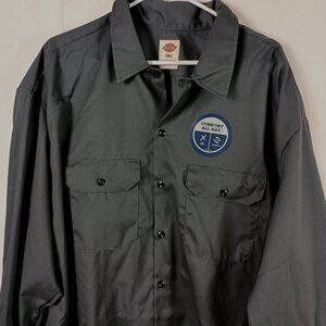Dickies Flex Relaxed Fit Work Shirt Mens 3XL Gray Long Sleeve Utility Workwear
